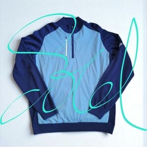 Footjoy Golf 1/4 Zip Tech Wool Blend Sweater Navy Blue LS Men’s XL Brandon Bowl